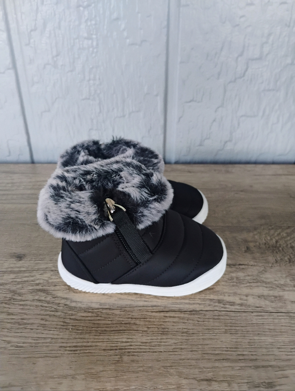 Baby Black Faux-Fur Winter Boots
